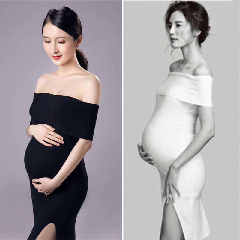 Elegant Maternity Dress - Flowing Gown for Expecting Mom