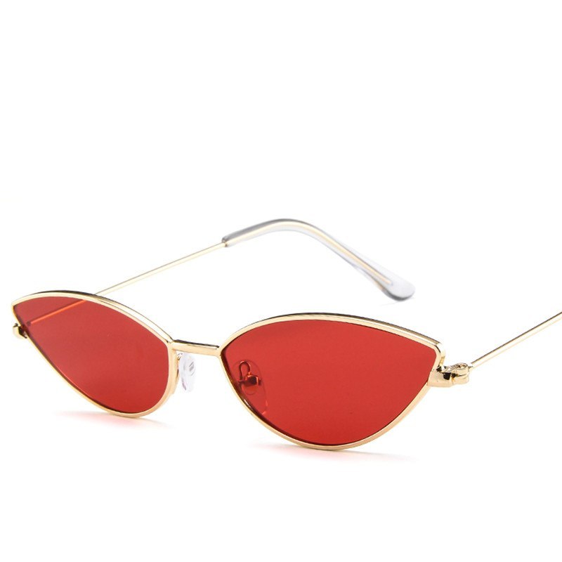 New Cute Sexy Sunglases Retro Cat Eye Sunglasses Women Metal Triangle Vintage Cateye Sun Glasses Female