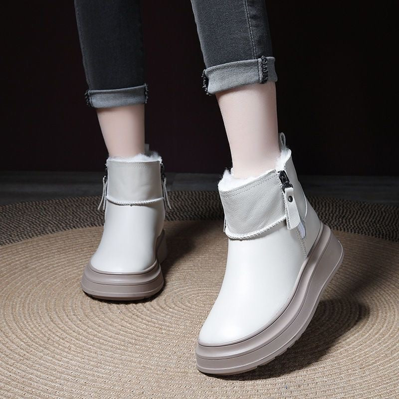 Thick Sole Snow Boots for Women Short Cuff Winter Warm Furry Boots Trendy Fashion Women's Shoes